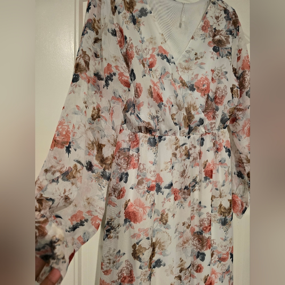 Zaful white floral maxi dress
